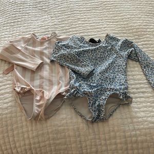Minnow Swim girls rashgaurd suits (2) size 3/4